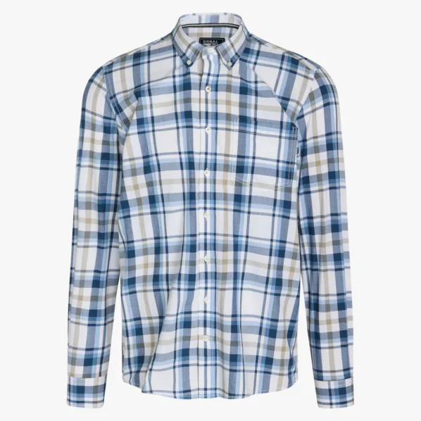 Signal Skjorte | Perth Check | Stormy Blue