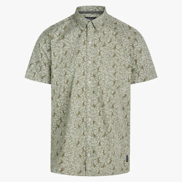 Signal Skjorte | Palle Print | Oil Green