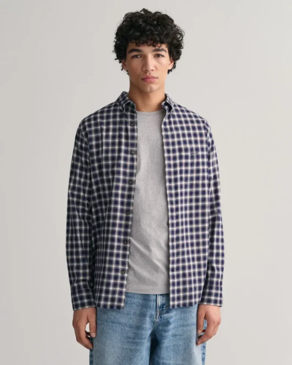Gant Skjorte | Reg Micro Tartan Flannel Shirt