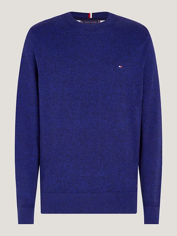 Pima Cashmere Striktrøje | Tommy Hilfiger - Twilight Lapis/Black Mouline