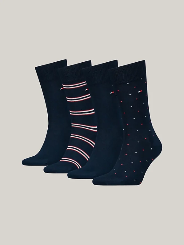 Tommy Hilfiger Strømper m. Gaveæske | 4Pak | Navy