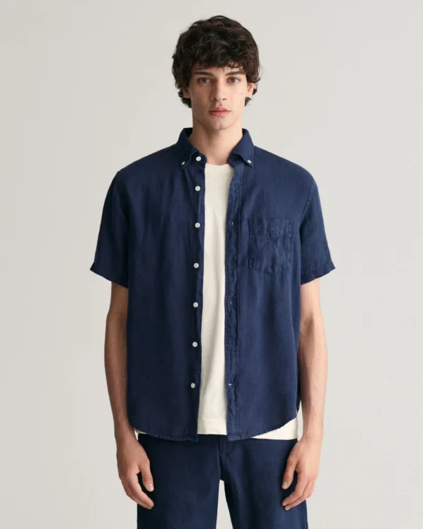 Gant Hørskjorte m. Kort Ærme | Garment Dyed Linen Shirt