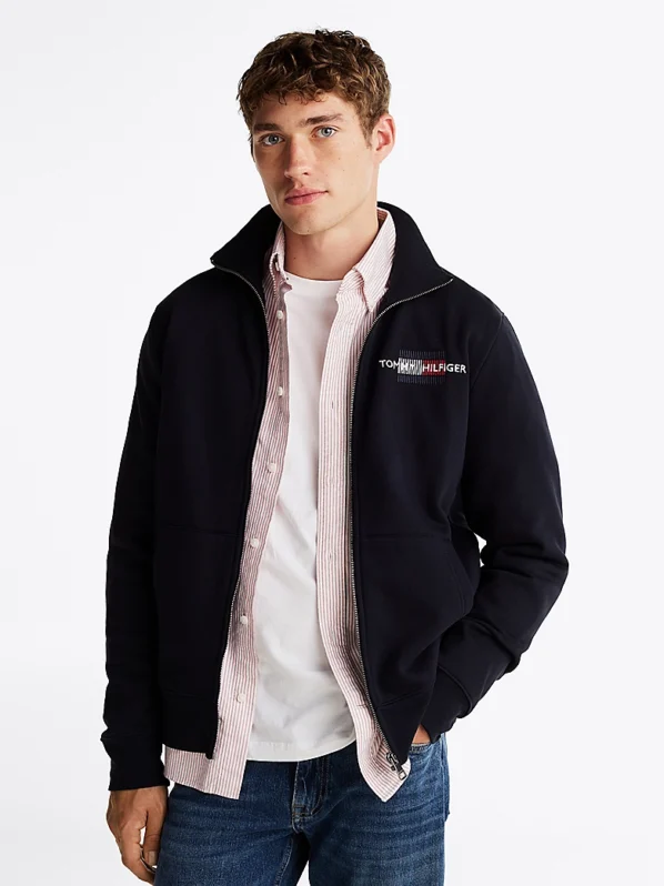 Tommy Hilfiger Sweatshirt m. Lynlås | Hilfiger Flag Embro