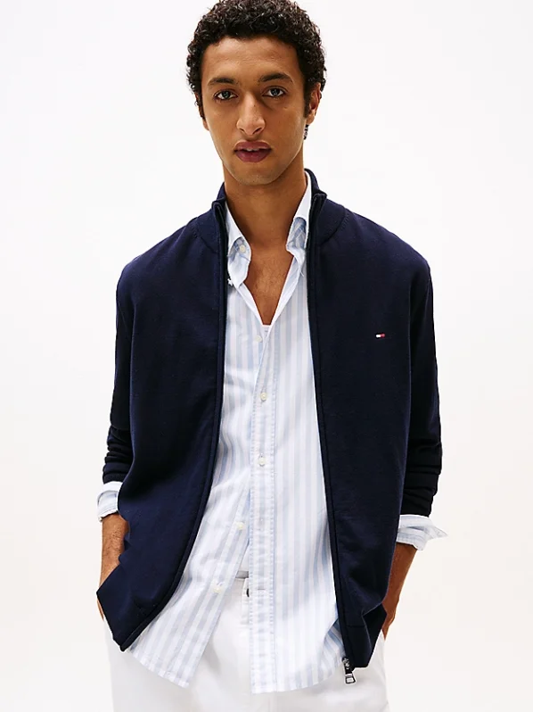 Tommy Hilfiger Cardigan m. Lynlås | Essential Cotton Zip