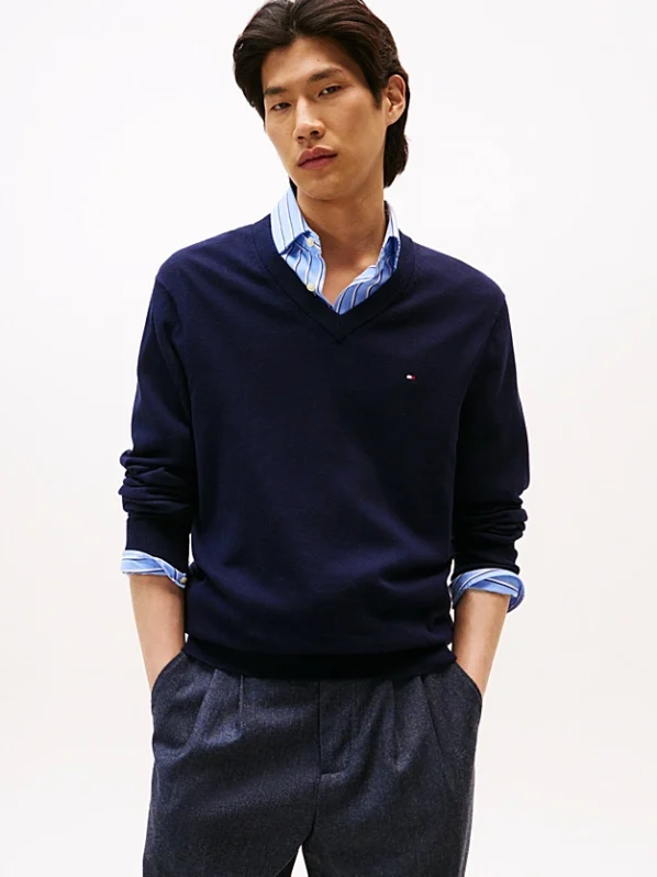 Tommy Hilfiger Strik m. V-Hals | Pima Cotton Cashmere