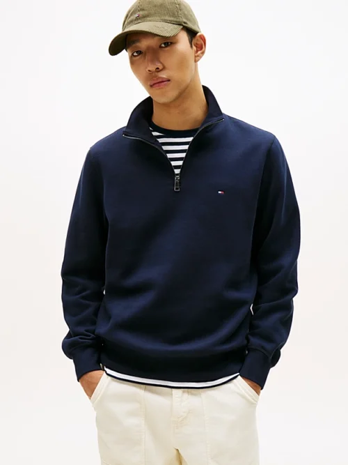 Tommy Hilfiger Sweatshirt m. Halv Lynlås | Essential Fleece Half Zip