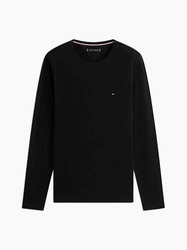 Slim Fit Lang&aelig;rmede T-Shirt | Tommy Hilfiger - Black