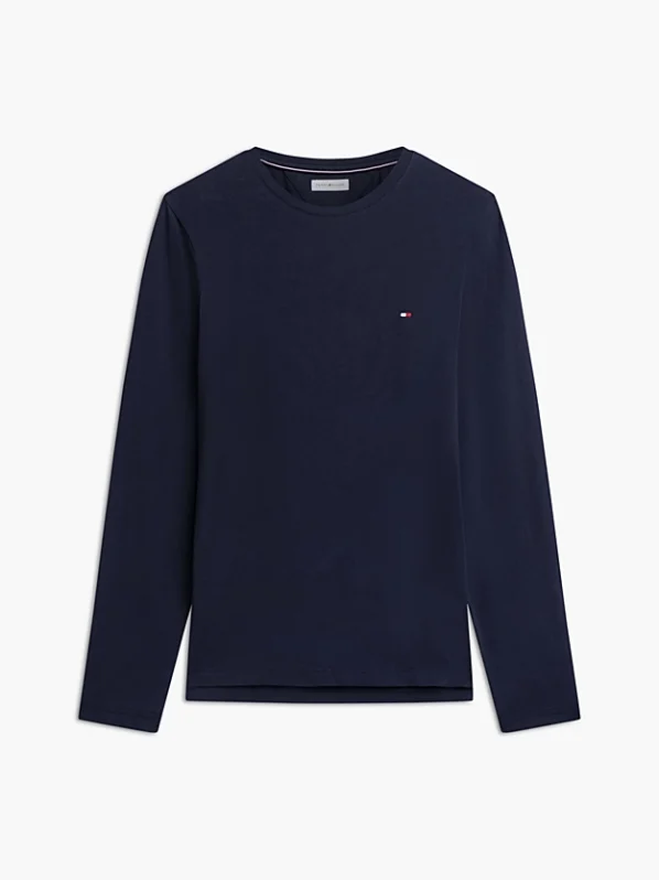 Slim Fit Langærmede T-Shirt | Tommy Hilfiger - Navy Blue