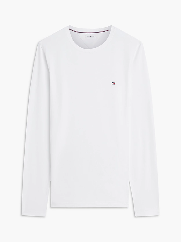 Slim Fit lang&aelig;rmede T-Shirt | Tommy Hilfiger - White