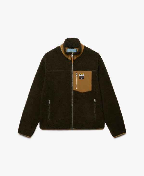 Mountain Full Zip Fleece | Superdry - Olive/Deep Brown