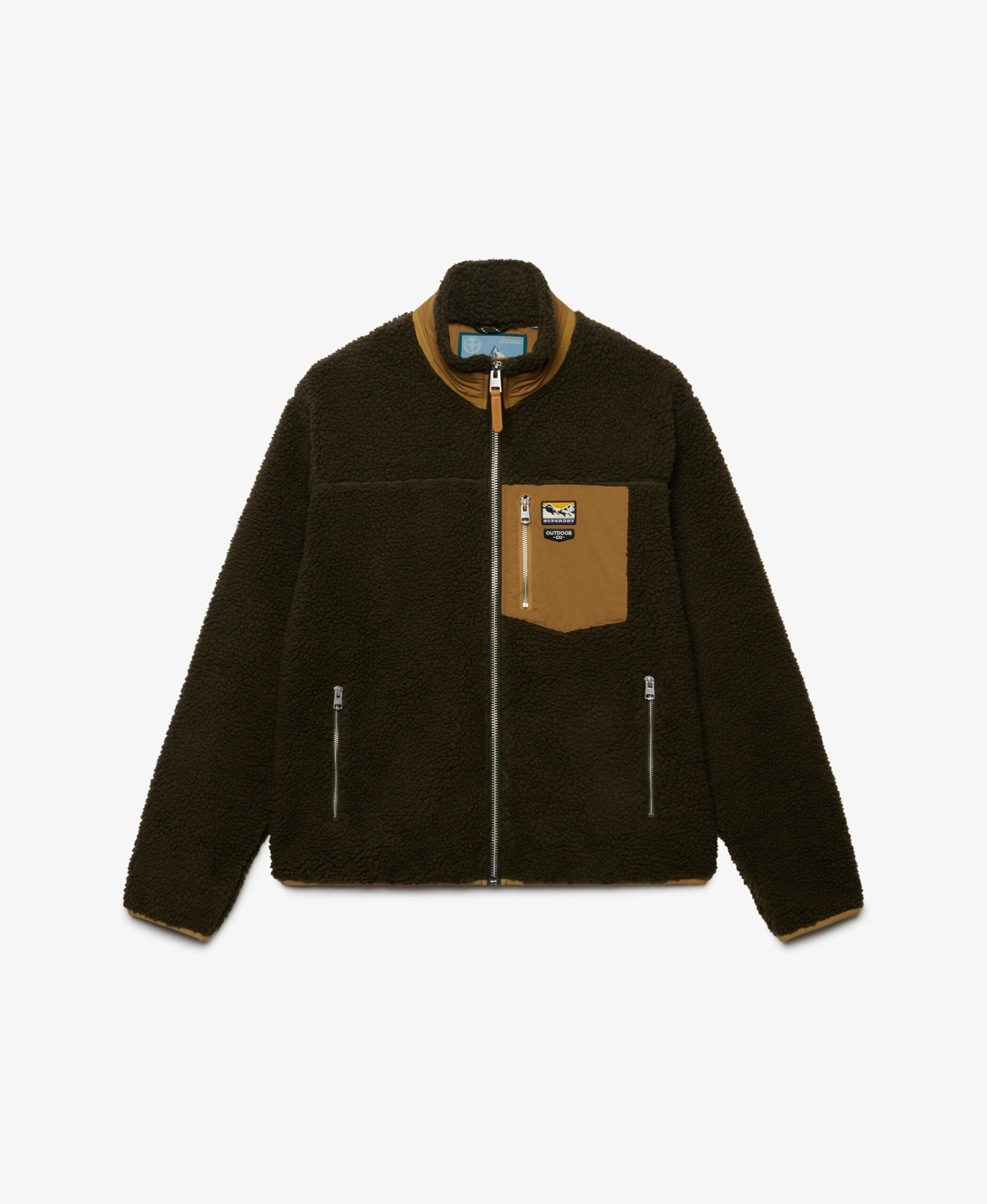 Mountain Full Zip Fleece | Superdry - Olive/Deep Brown