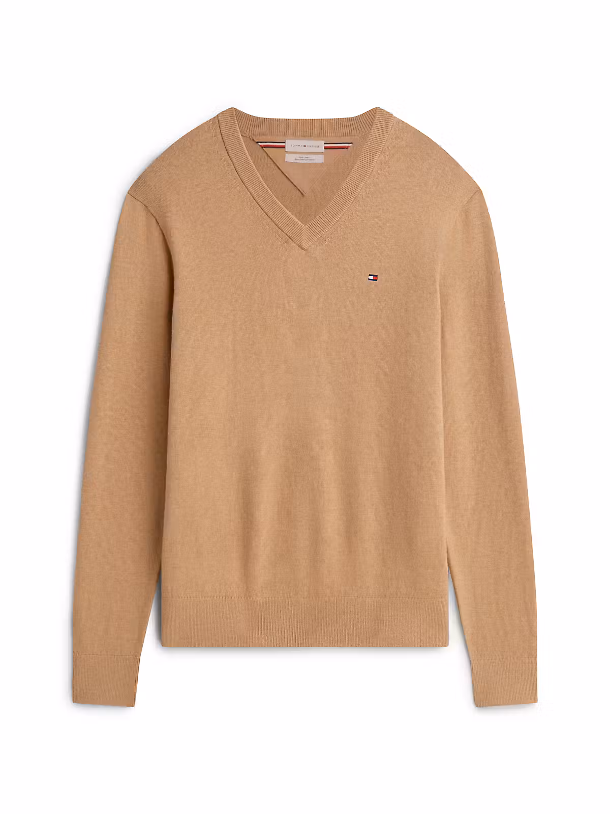 Cashmere V-Hals Striktr&oslash;je | Tommy Hilfiger - Safari Canvas Heather