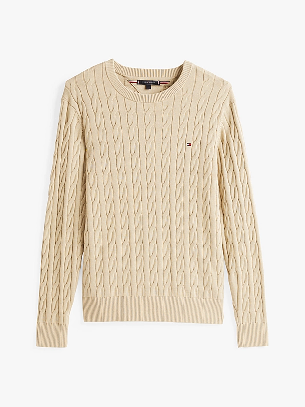 Kabelstriktr&oslash;je | Tommy Hilfiger - Sandalwood