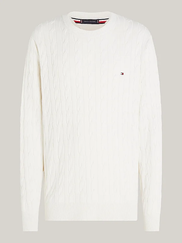 Kabelstriktrøje | Tommy Hilfiger - Ivory