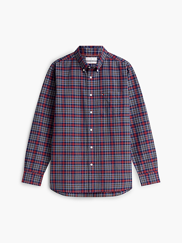 Oxford Skjorte med Tartan-Tern | Tommy HIlfiger - Rich Navy/Check